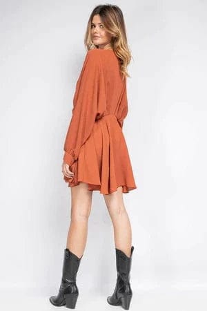 Ibiza Jurk Met Lange Mouwen Oranje