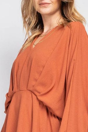 Ibiza Jurk Met Lange Mouwen Oranje