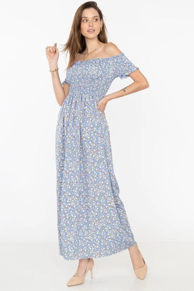 Ibiza Off-shoulder Jurk met Bloemen