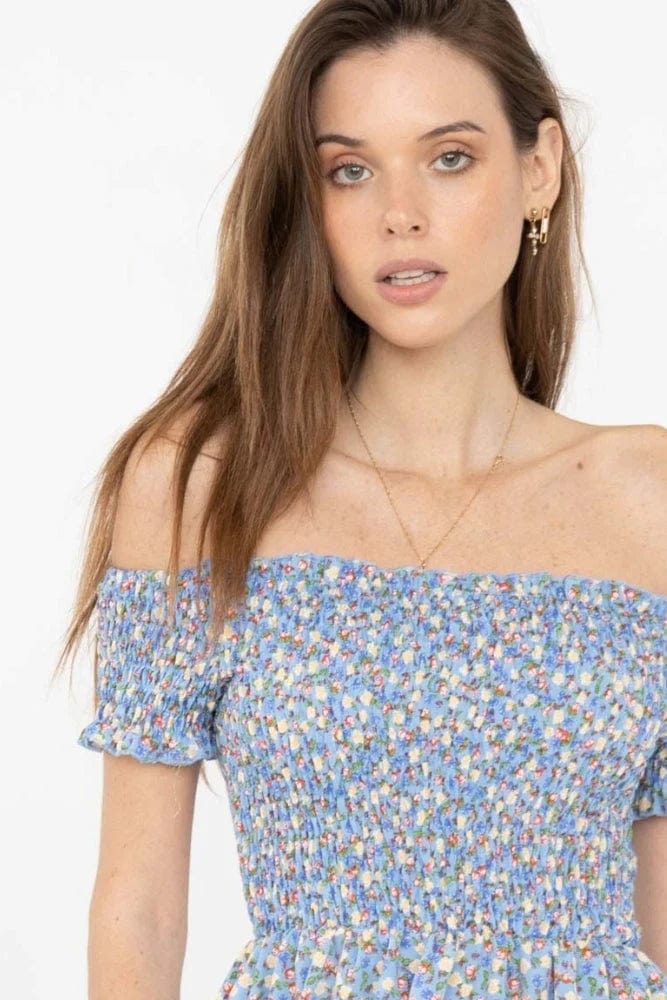 Ibiza Off-shoulder Jurk met Bloemen