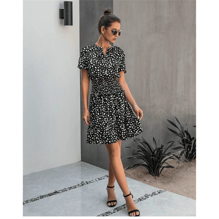 Korte bloemen Ibiza jurk