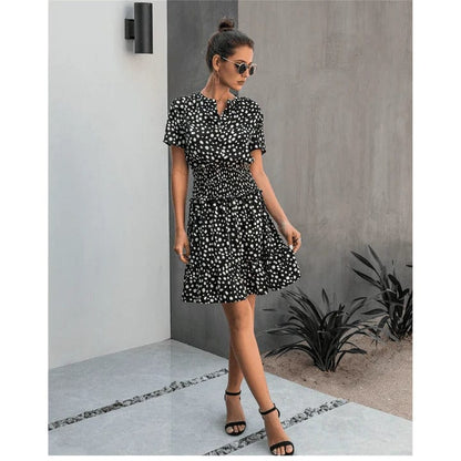 Korte bloemen Ibiza jurk