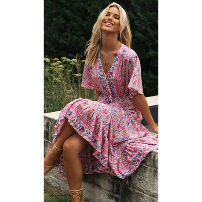 Landelijke Ibiza Style Jurk Lang