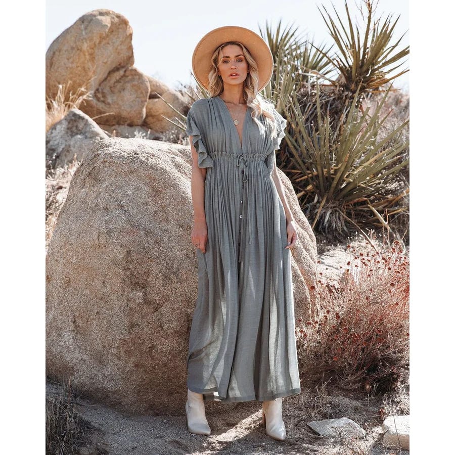 Maxi Groen/Grijze Ibiza Jurk
