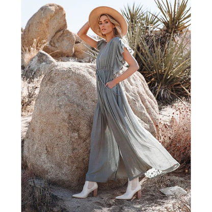 Maxi Groen/Grijze Ibiza Jurk
