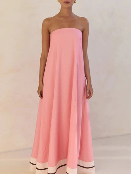 Maxi-jurk met plooien en print in buisstijl