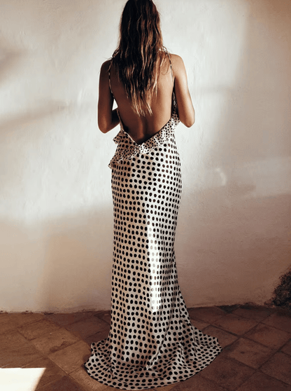 Maxi Jurk Met Zwart-Witte Stippen