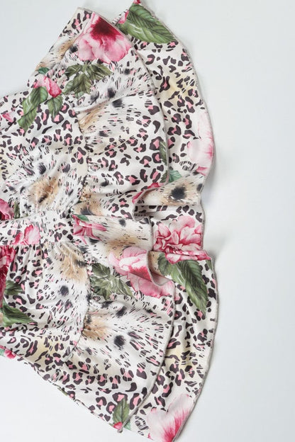 Mini-jurk met halternek en panterprint, zonder rug