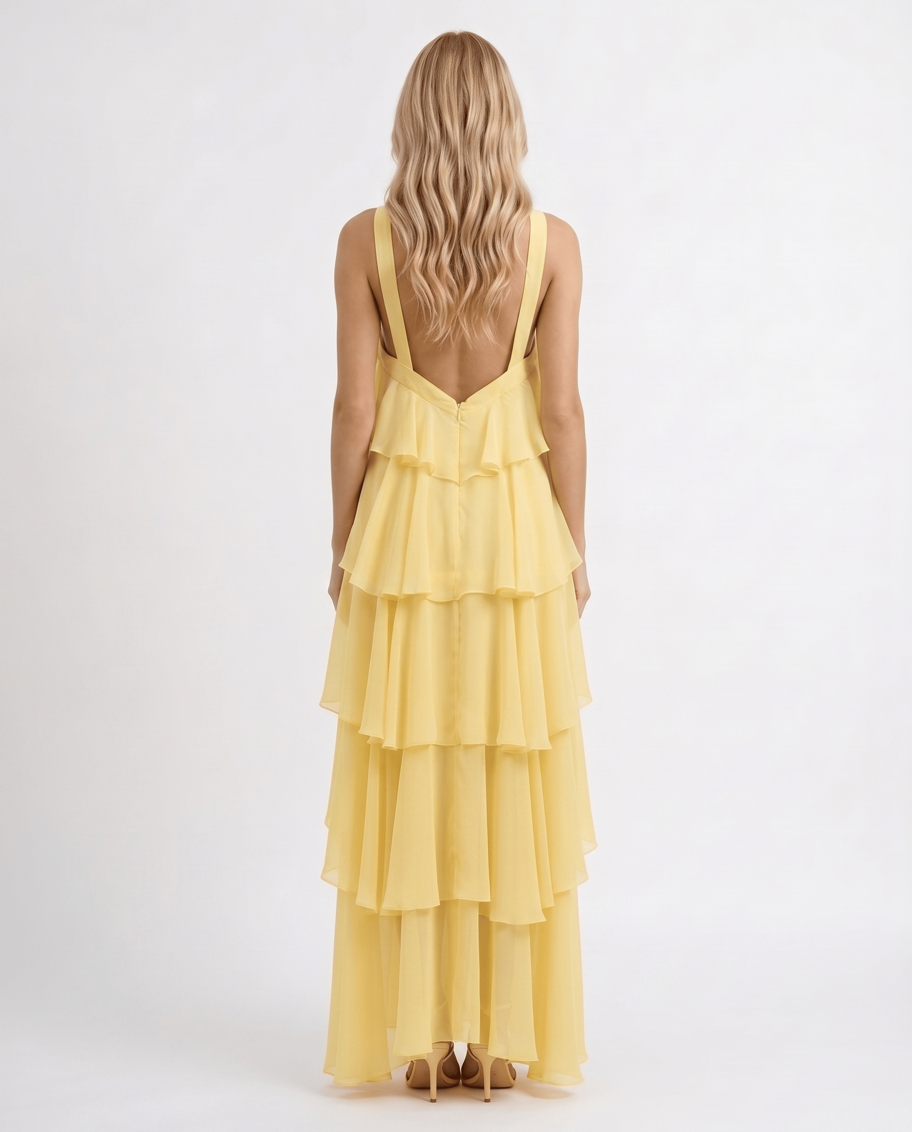 Mouwloze Maxi Jurk met Bloemenprint en Halternek voor Dames