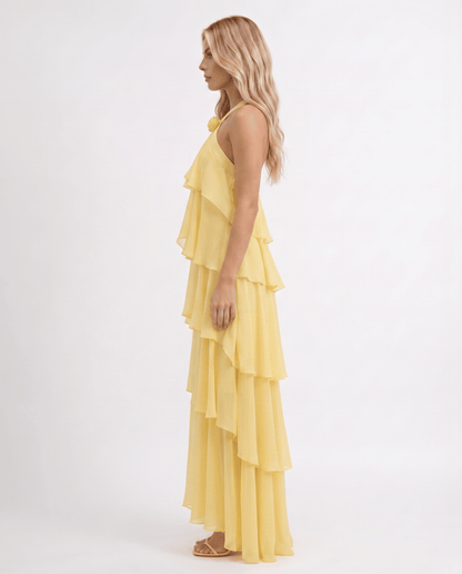 Mouwloze Maxi Jurk met Bloemenprint en Halternek voor Dames