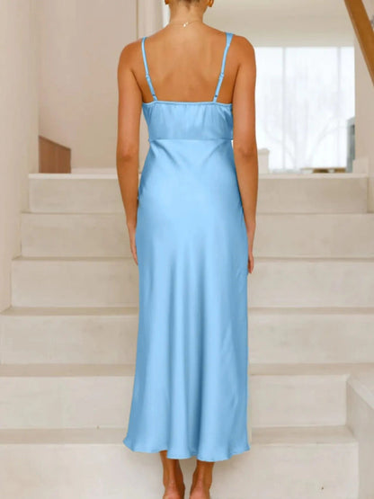 Satin Asymmetrische Midi Jurk