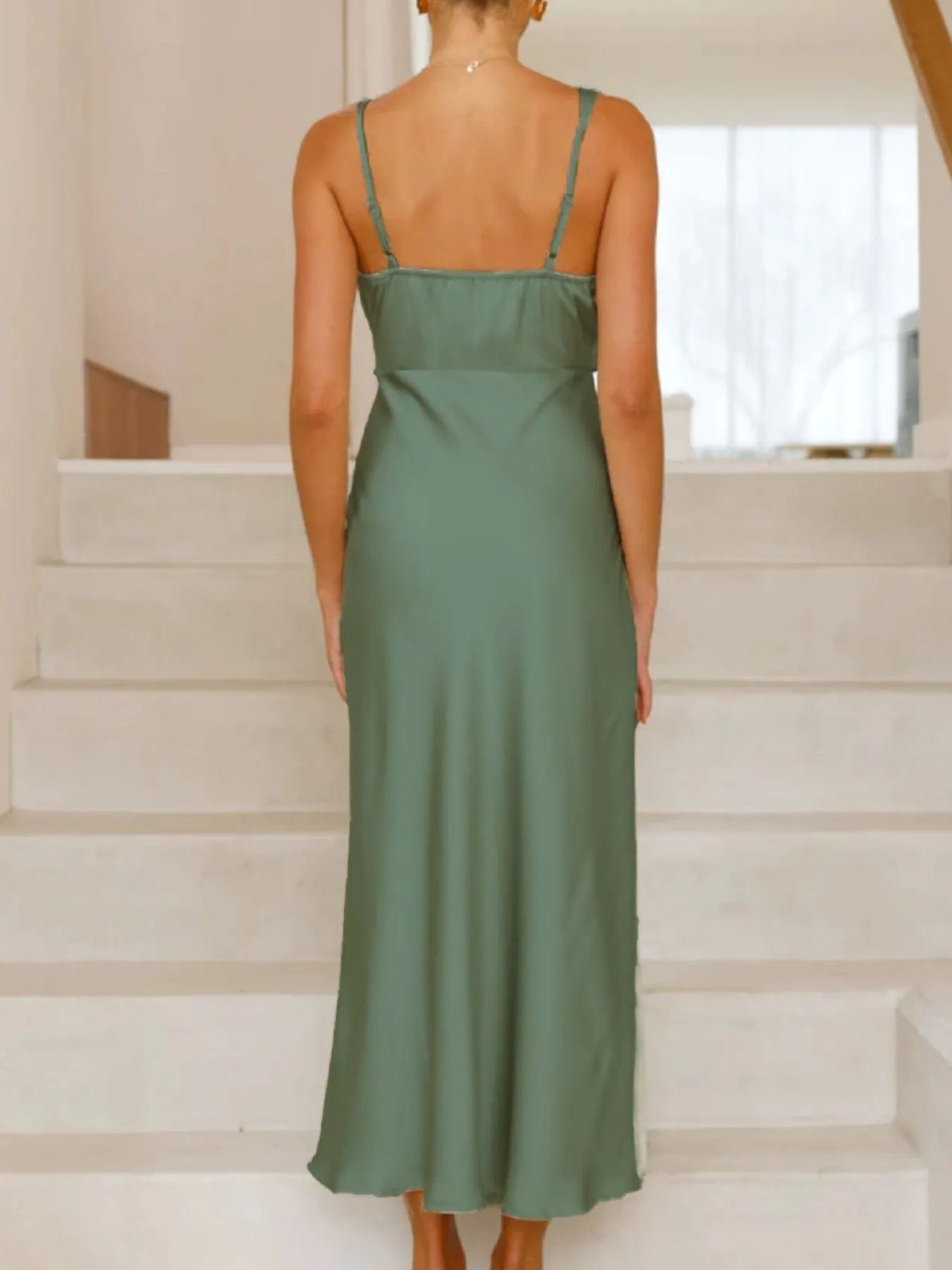 Satin Asymmetrische Midi Jurk