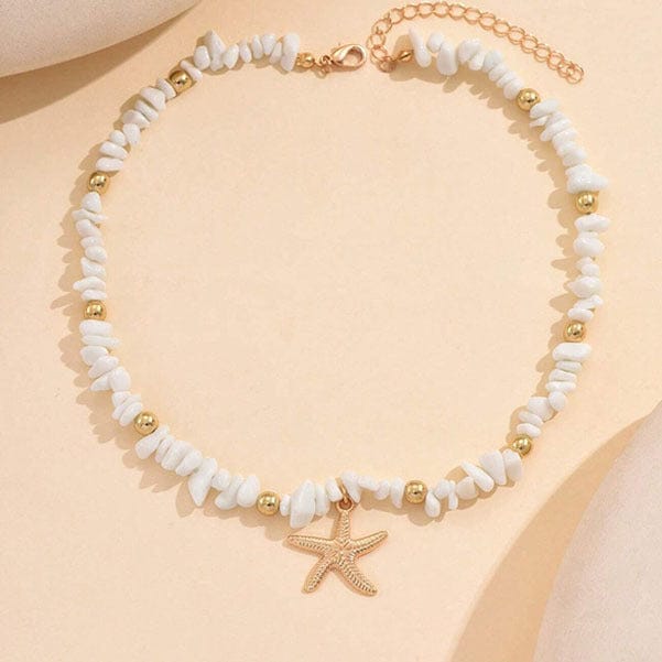 Shell Detail Zeester Hanger Ketting Goud