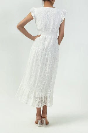 Witte Kanten Ibiza Jurk Met V-hals