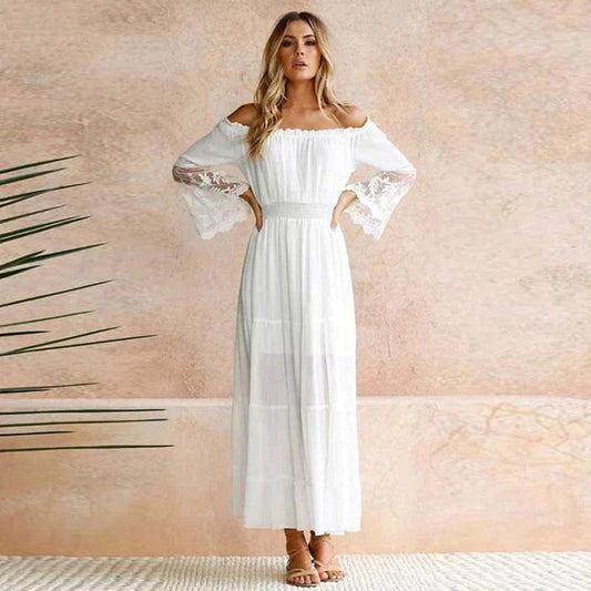Witte Lange Ibiza Strandjurk