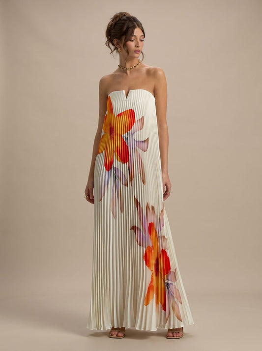 Dames metallic maxi-jurk met plooien en elegante maxi-lengte