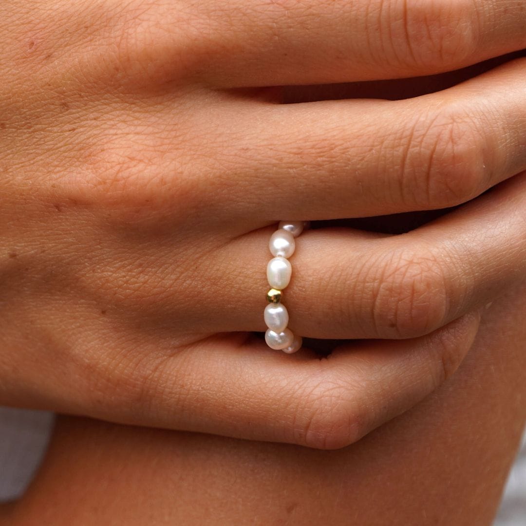 Zilveren Ring met Zoetwaterparel Dames Klassiek Ontwerp