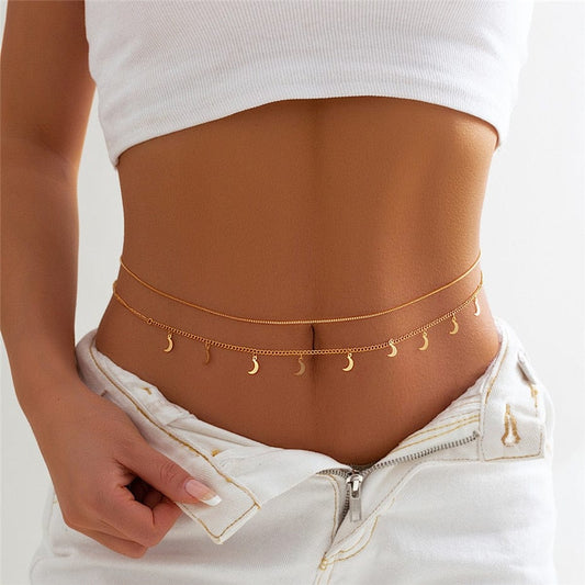 Zomerse Body Chain Met Maan Bedeltjes
