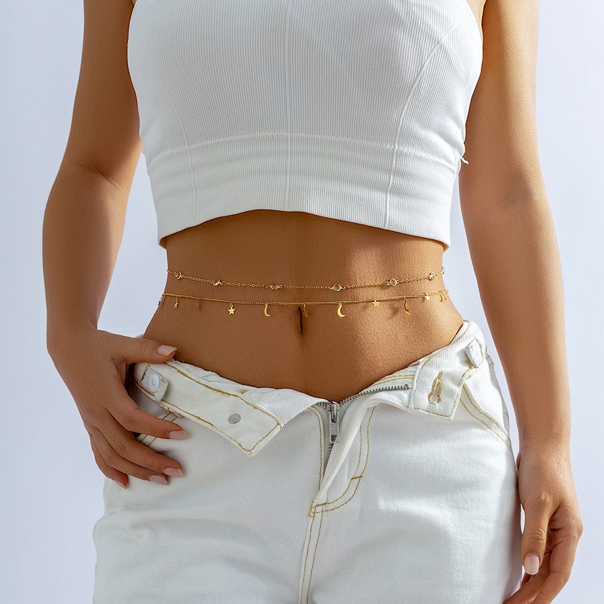 Zomerse Body Chain Met Planeet Bedeltjes
