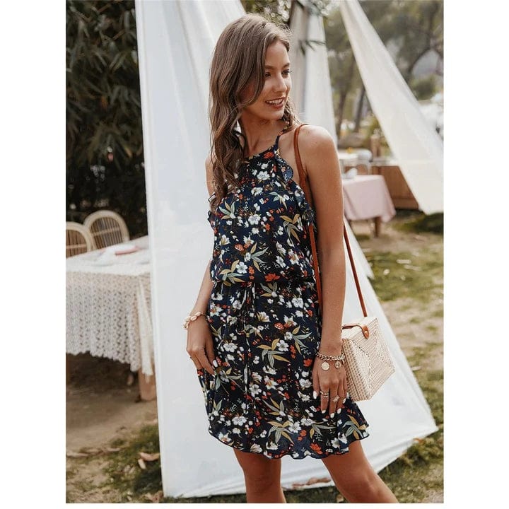 Zwarte Bloemenjurk Ibiza Style