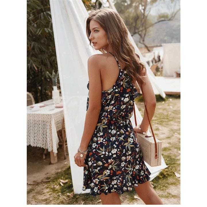 Zwarte Bloemenjurk Ibiza Style